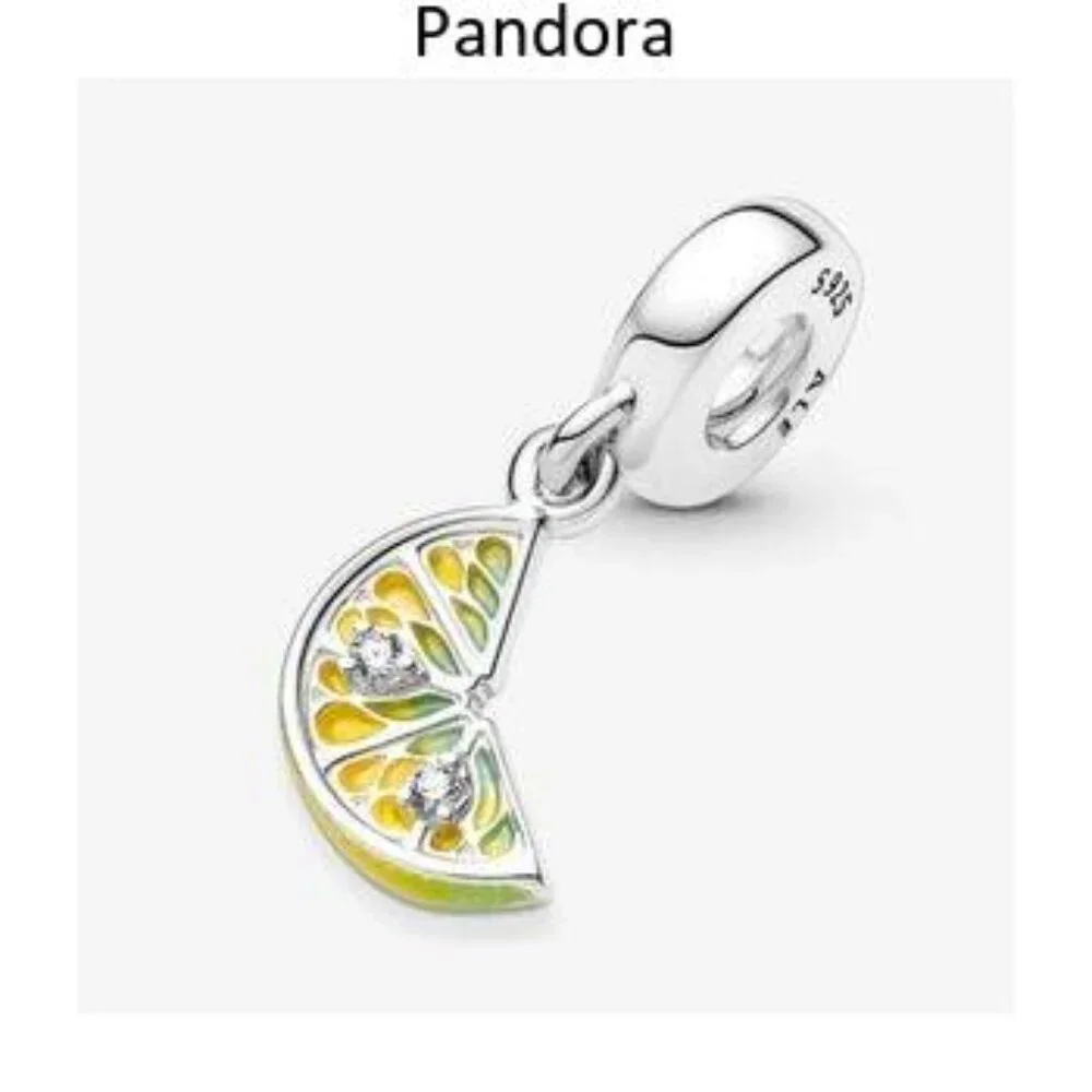 Authentic Pandora Lemon Slice Sparkling Fruit Dangle Charm